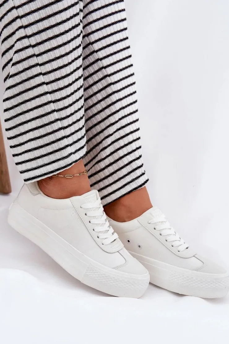 Outlet Big Star Shoes Trampki Damskie Na Platformie Big Star RR274337 Białe