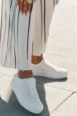 Outlet Big Star Shoes Trampki Damskie Na Platformie Big Star RR274337 Białe