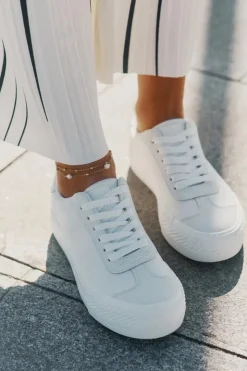 Outlet Big Star Shoes Trampki Damskie Na Platformie Big Star RR274337 Białe