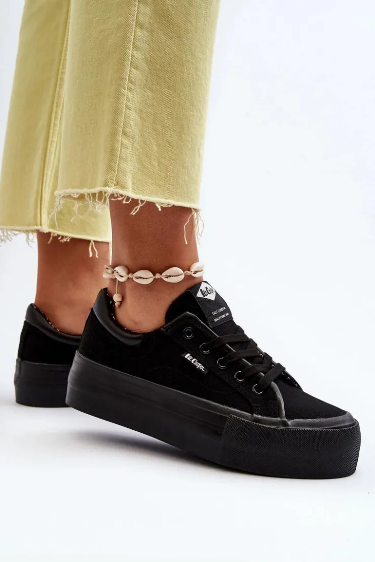 Lee Cooper Trampki Damskie Niskie*Trampki Damskie Na Platformie LCW-24-31-2180 Czarne
