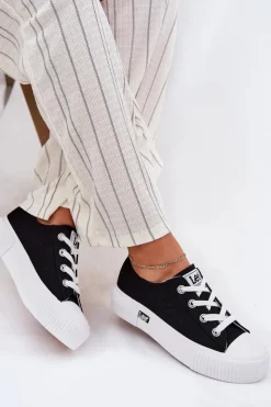 Discount Lee Trampki Damskie Na Platformie ISLA C WOMEN LOW 50251001 Czarne Czarny