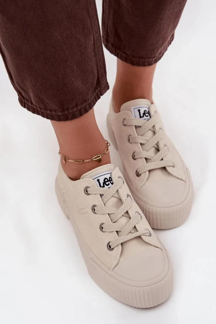 Lee Trampki Damskie Niskie*Trampki Damskie Na Platformie ISLA C WOMEN LOW 50253001.35E Beżowe Beżowy