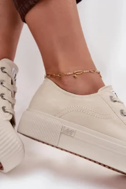 Lee Trampki Damskie Niskie*Trampki Damskie Na Platformie ISLA C WOMEN LOW 50253001.35E Beżowe Beżowy