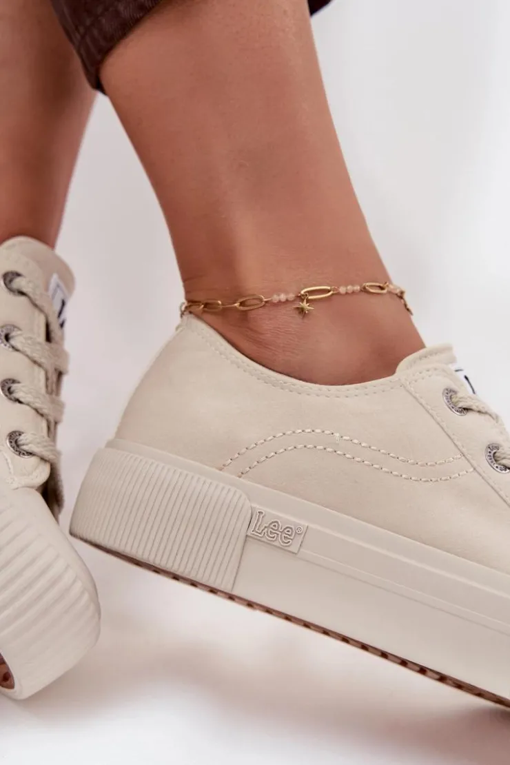 Lee Trampki Damskie Niskie*Trampki Damskie Na Platformie ISLA C WOMEN LOW 50253001.35E Beżowe Beżowy