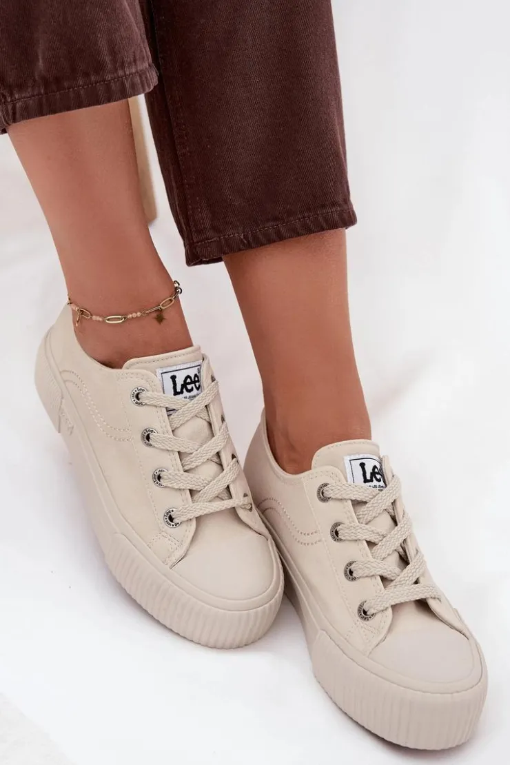 Lee Trampki Damskie Niskie*Trampki Damskie Na Platformie ISLA C WOMEN LOW 50253001.35E Beżowe Beżowy