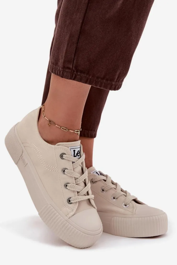 Lee Trampki Damskie Niskie*Trampki Damskie Na Platformie ISLA C WOMEN LOW 50253001.35E Beżowe Beżowy