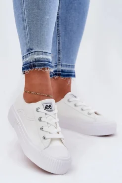 Damskie Lee Trampki Damskie Na Platformie ISLA C WOMEN LOW 50251001 Białe