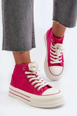 Damskie Boto Trampki Damskie Na Platformie Fuksja Aineri