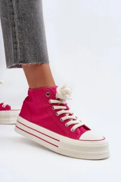 Damskie Boto Trampki Damskie Na Platformie Fuksja Aineri