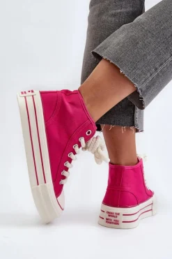 Damskie Boto Trampki Damskie Na Platformie Fuksja Aineri