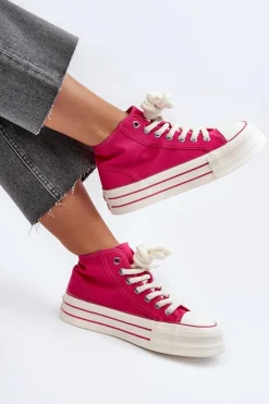 Damskie Boto Trampki Damskie Na Platformie Fuksja Aineri