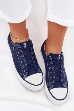 Big Star Shoes Trampki Damskie Big Star|Trampki Damskie Niskie*Trampki Damskie Niskie Big Star DD274A235 Granatowe Niebieski