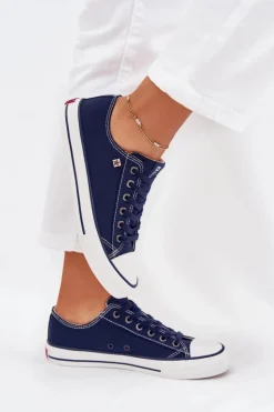 Big Star Shoes Trampki Damskie Big Star|Trampki Damskie Niskie*Trampki Damskie Niskie Big Star DD274A235 Granatowe Niebieski