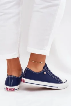 Big Star Shoes Trampki Damskie Big Star|Trampki Damskie Niskie*Trampki Damskie Niskie Big Star DD274A235 Granatowe Niebieski