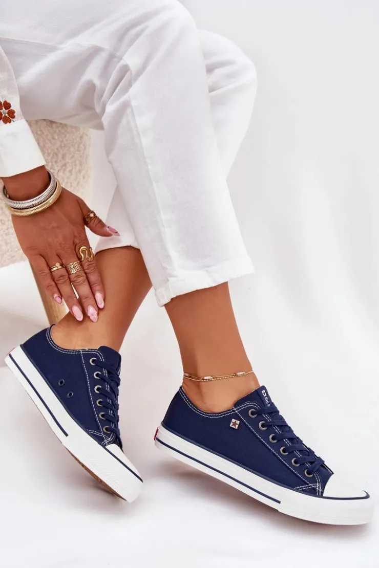 Big Star Shoes Trampki Damskie Big Star|Trampki Damskie Niskie*Trampki Damskie Niskie Big Star DD274A235 Granatowe Niebieski