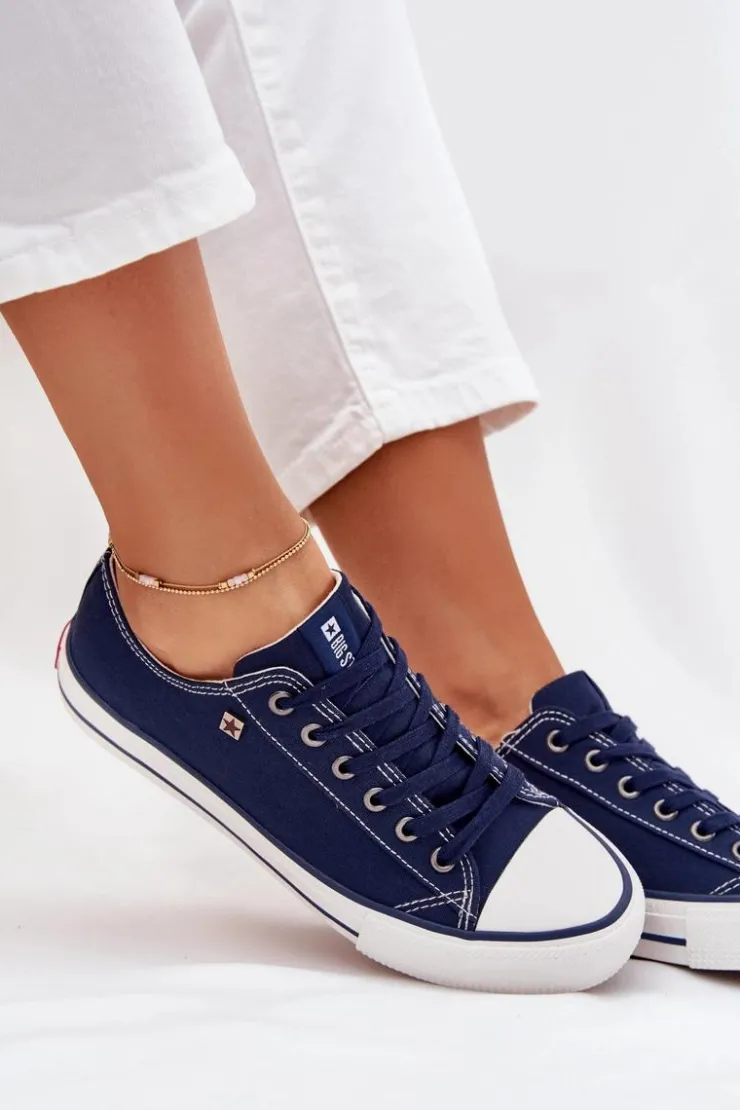 Big Star Shoes Trampki Damskie Big Star|Trampki Damskie Niskie*Trampki Damskie Niskie Big Star DD274A235 Granatowe Niebieski