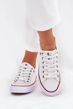 Damskie Big Star Shoes Trampki Damskie Niskie Big Star DD274A232 Białe