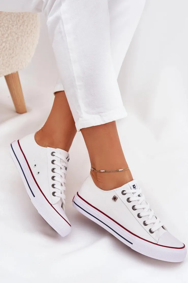 Damskie Big Star Shoes Trampki Damskie Niskie Big Star DD274A232 Białe