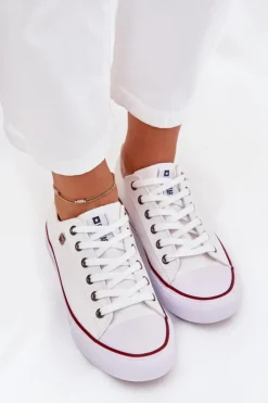 Damskie Big Star Shoes Trampki Damskie Niskie Big Star DD274A232 Białe