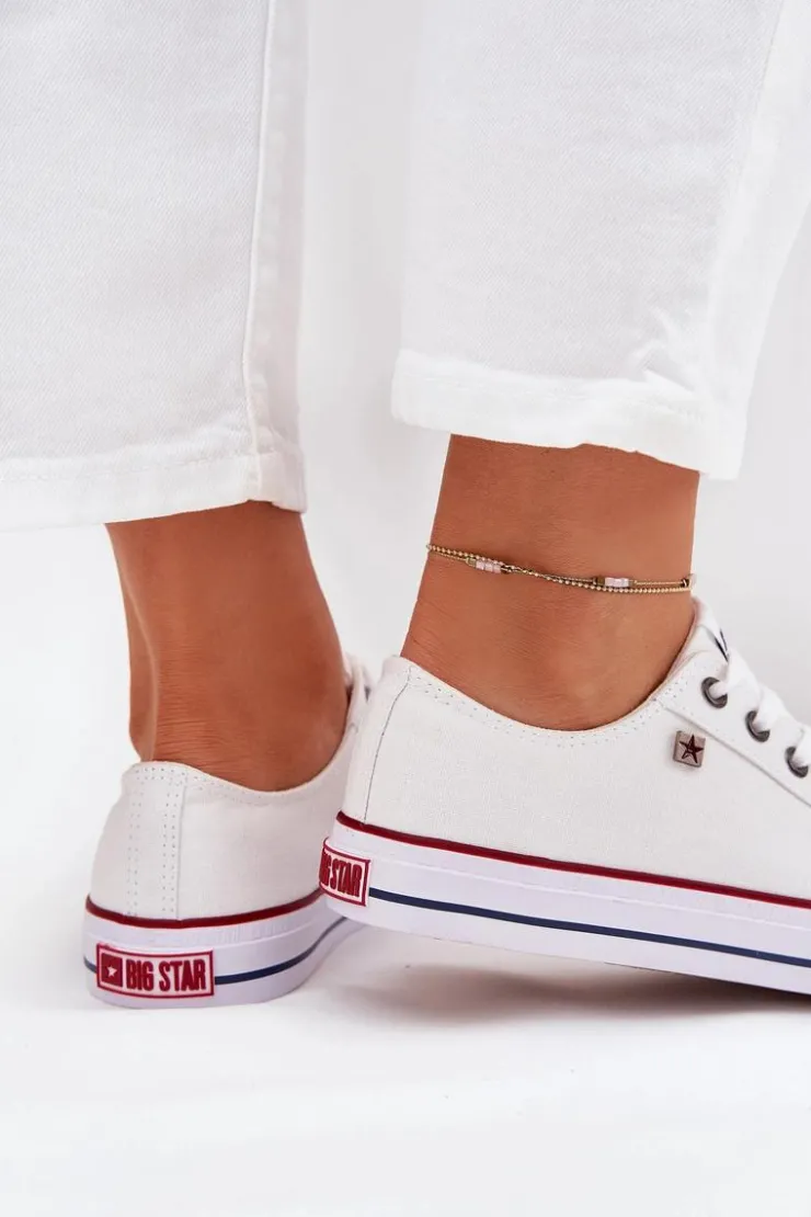 Damskie Big Star Shoes Trampki Damskie Niskie Big Star DD274A232 Białe
