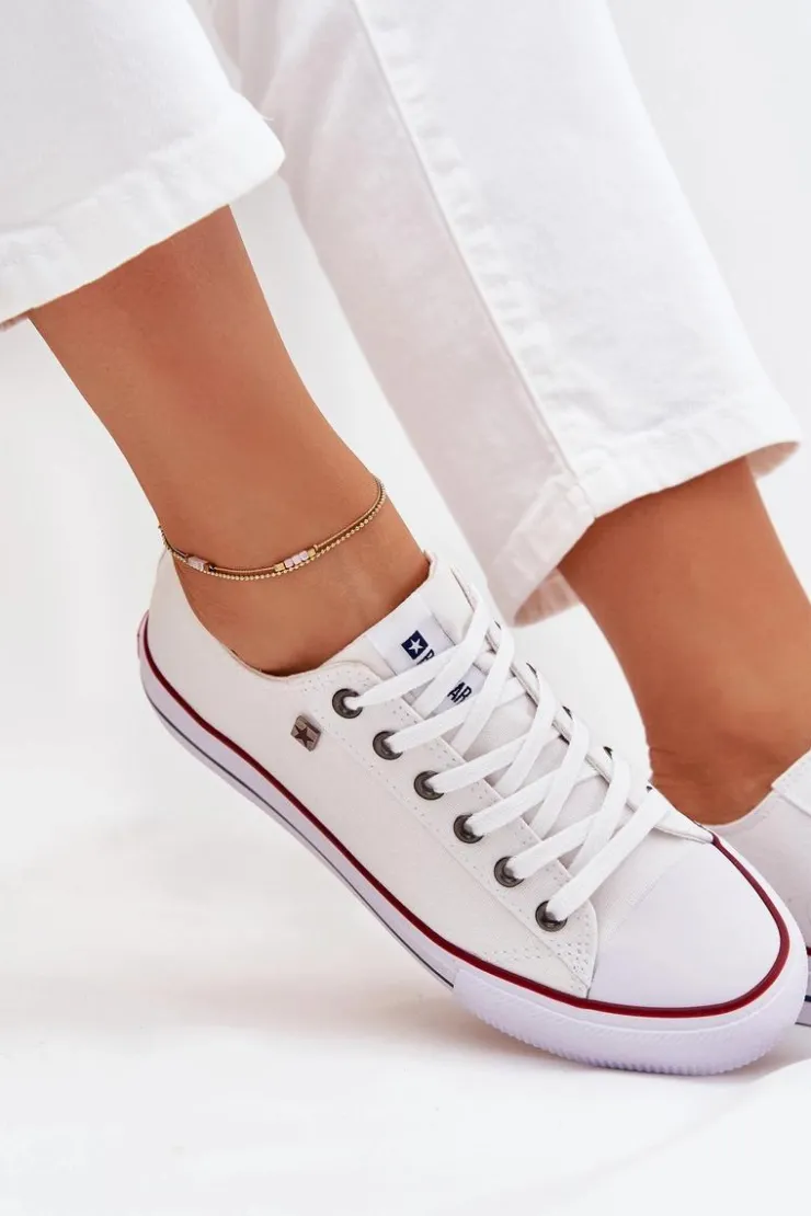 Damskie Big Star Shoes Trampki Damskie Niskie Big Star DD274A232 Białe