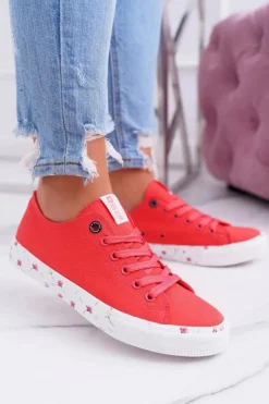 Big Star Shoes Trampki Damskie Big Star|Trampki Damskie Niskie*Trampki Damskie Niskie Big Star Czerwone DD274709