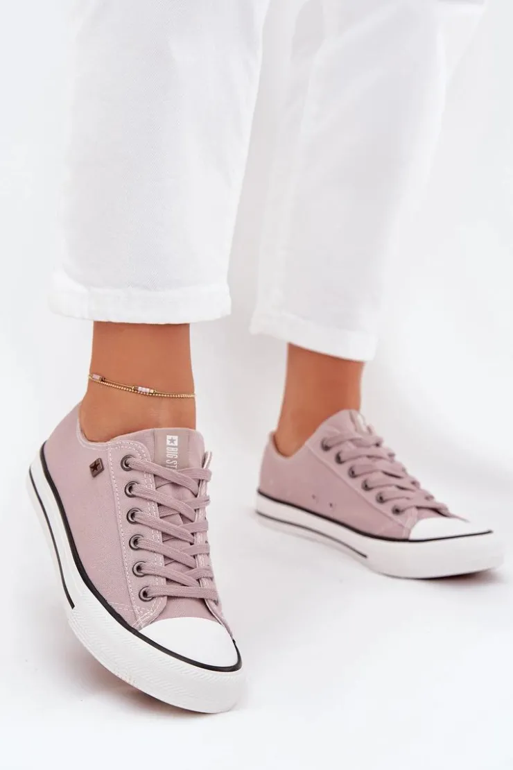 Damskie Big Star Shoes Trampki Damskie Niskie Big Star DD274A233 Szare