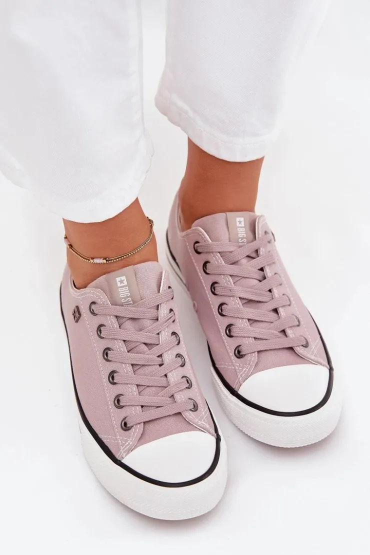 Damskie Big Star Shoes Trampki Damskie Niskie Big Star DD274A233 Szare