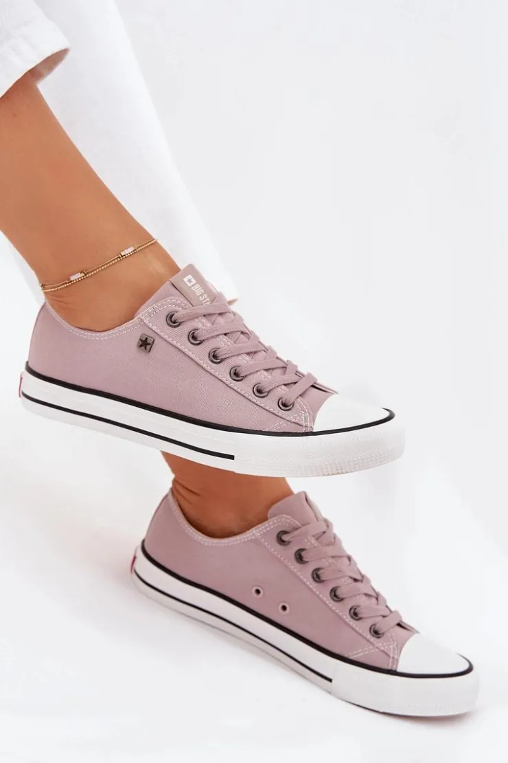 Damskie Big Star Shoes Trampki Damskie Niskie Big Star DD274A233 Szare