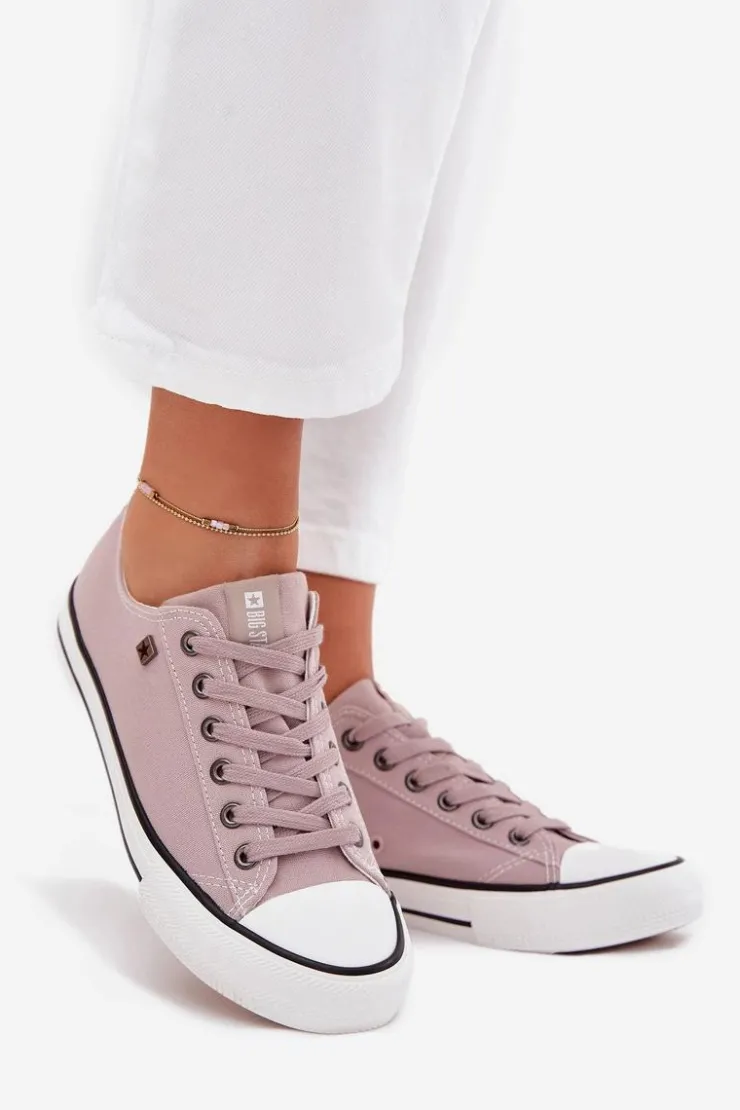 Damskie Big Star Shoes Trampki Damskie Niskie Big Star DD274A233 Szare