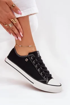 Clearance Big Star Shoes Trampki Damskie Niskie Big Star DD274A236 Czarne Czarny