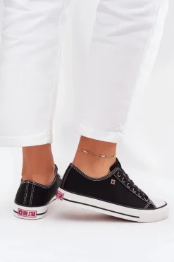 Clearance Big Star Shoes Trampki Damskie Niskie Big Star DD274A236 Czarne Czarny