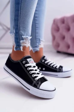 Boto Trampki Damskie Niskie*Trampki Damskie Niskie Smith's Czarno Białe