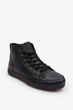 Big Star Shoes Trampki Damskie Ocieplane Na Suwak Czarne Big Star MM274020