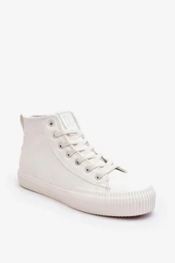 Hot Big Star Shoes Trampki Damskie Ocieplane Na Suwak Białe Big Star MM274017