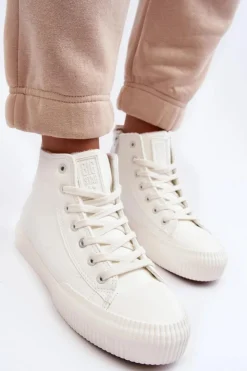 Hot Big Star Shoes Trampki Damskie Ocieplane Na Suwak Białe Big Star MM274017