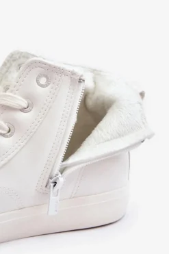 Hot Big Star Shoes Trampki Damskie Ocieplane Na Suwak Białe Big Star MM274017