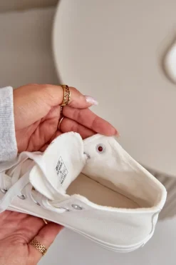 Damskie Big Star Shoes Trampki Damskie Ocieplane Z Eko Skóry Białe Big Star OO274932