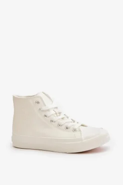 Damskie Big Star Shoes Trampki Damskie Ocieplane Z Eko Skóry Białe Big Star OO274932