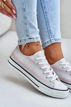 Clearance Boto Trampki Damskie Ozdobione Cekinami Multikolor Nolrina