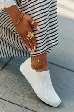 Online Big Star Shoes Trampki Damskie Slip-On Big Star RR274717 Białe Biały