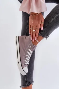 Boto Trampki Damskie Niskie*Trampki Damskie Szare Socerio