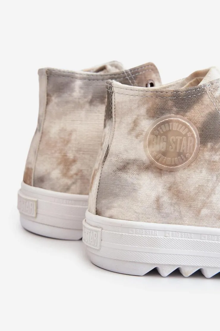 Damskie Big Star Shoes Trampki Damskie Wysokie Big Star LL274047 Biało-Zielone