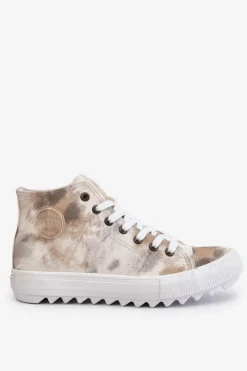 Damskie Big Star Shoes Trampki Damskie Wysokie Big Star LL274047 Biało-Zielone