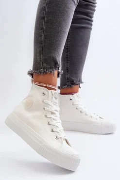 Lee Cooper Trampki Damskie Wysokie LCW-24-02-2132 Białe
