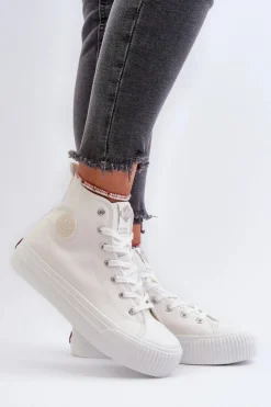 Lee Cooper Trampki Damskie Wysokie LCW-24-02-2132 Białe
