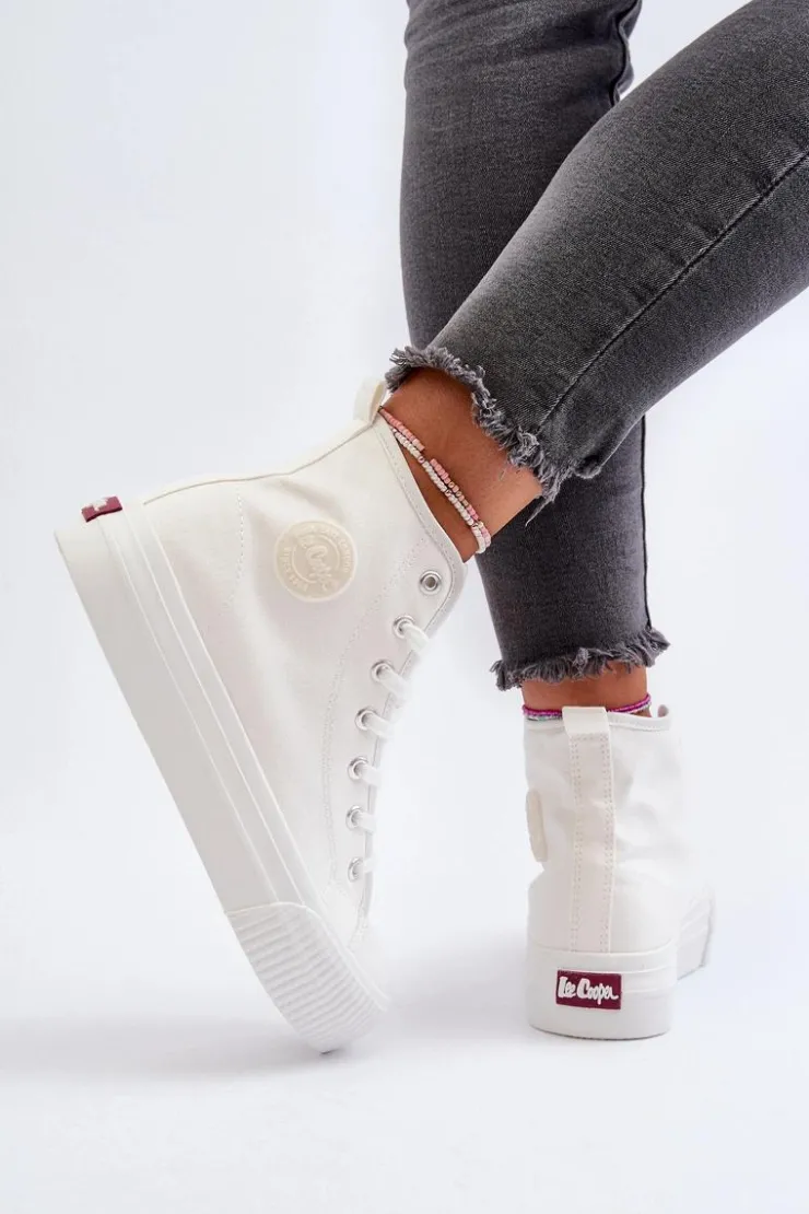 Lee Cooper Trampki Damskie Wysokie LCW-24-02-2132 Białe