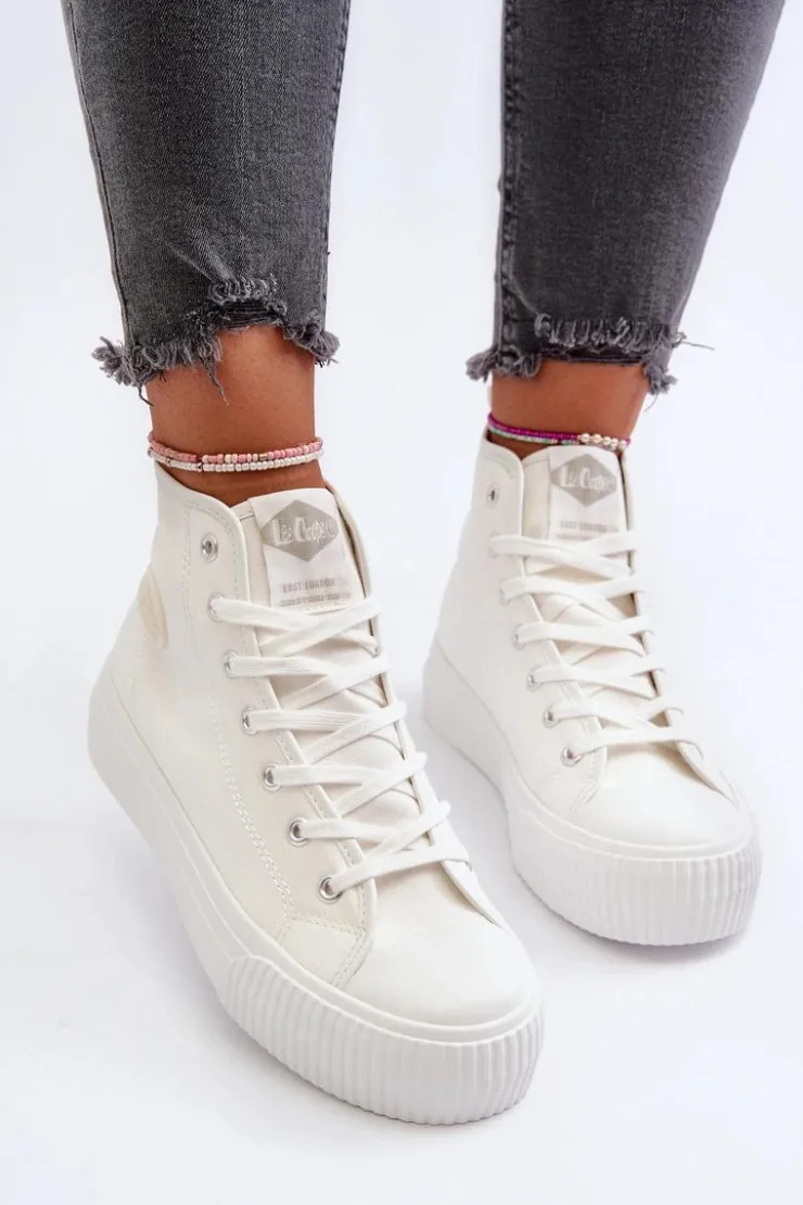 Lee Cooper Trampki Damskie Wysokie LCW-24-02-2132 Białe