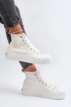 Lee Cooper Trampki Damskie Wysokie LCW-24-02-2132 Białe