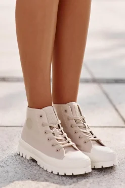 Damskie Big Star Shoes Trampki Damskie Z Cholewką Za Kostkę Big Star OO274006 Beżowe